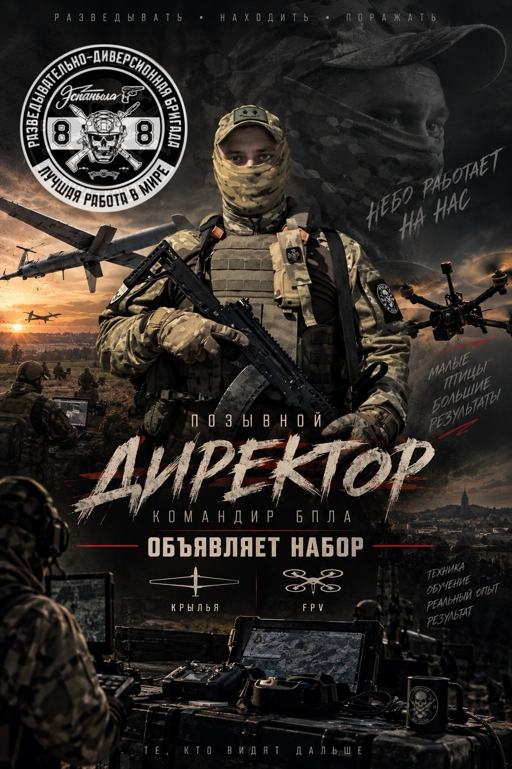 «ДИРЕКТОР» ОБЪЯВЛЯЕТ НАБОР В БПЛА «ЭСПАНЬОЛЫ»!